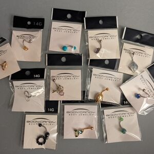 Women's Bellybutton Jewelry Set - Gold, Silver, Blue, Green